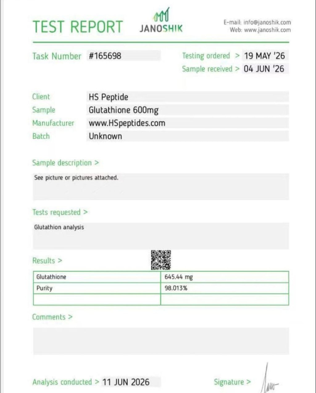 Glutathione - 600mg