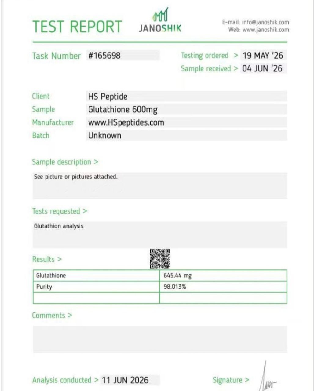 Glutathione - 600mg