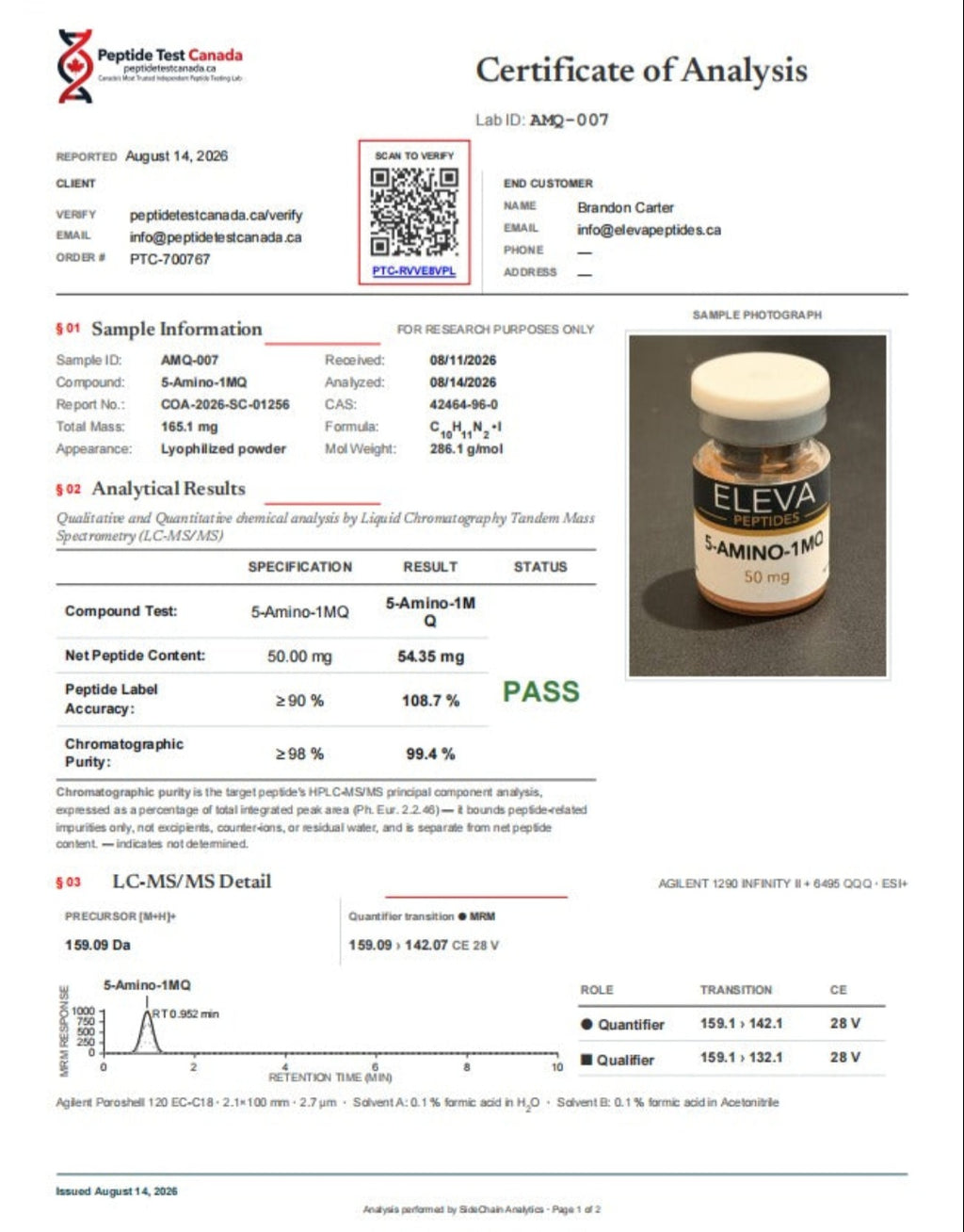 5Amino-1MQ - 50mg