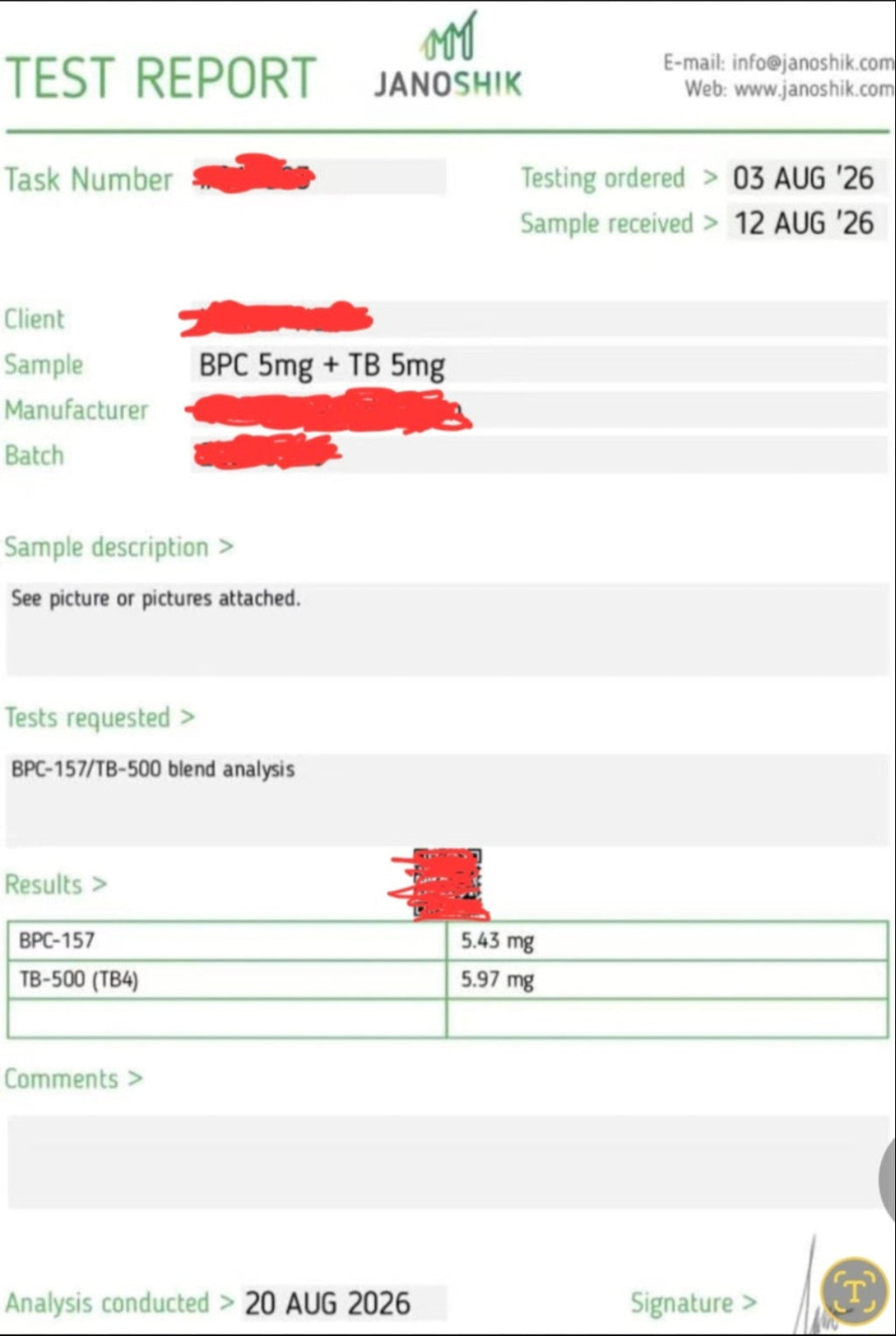 BPC 5mg/TB 5mg